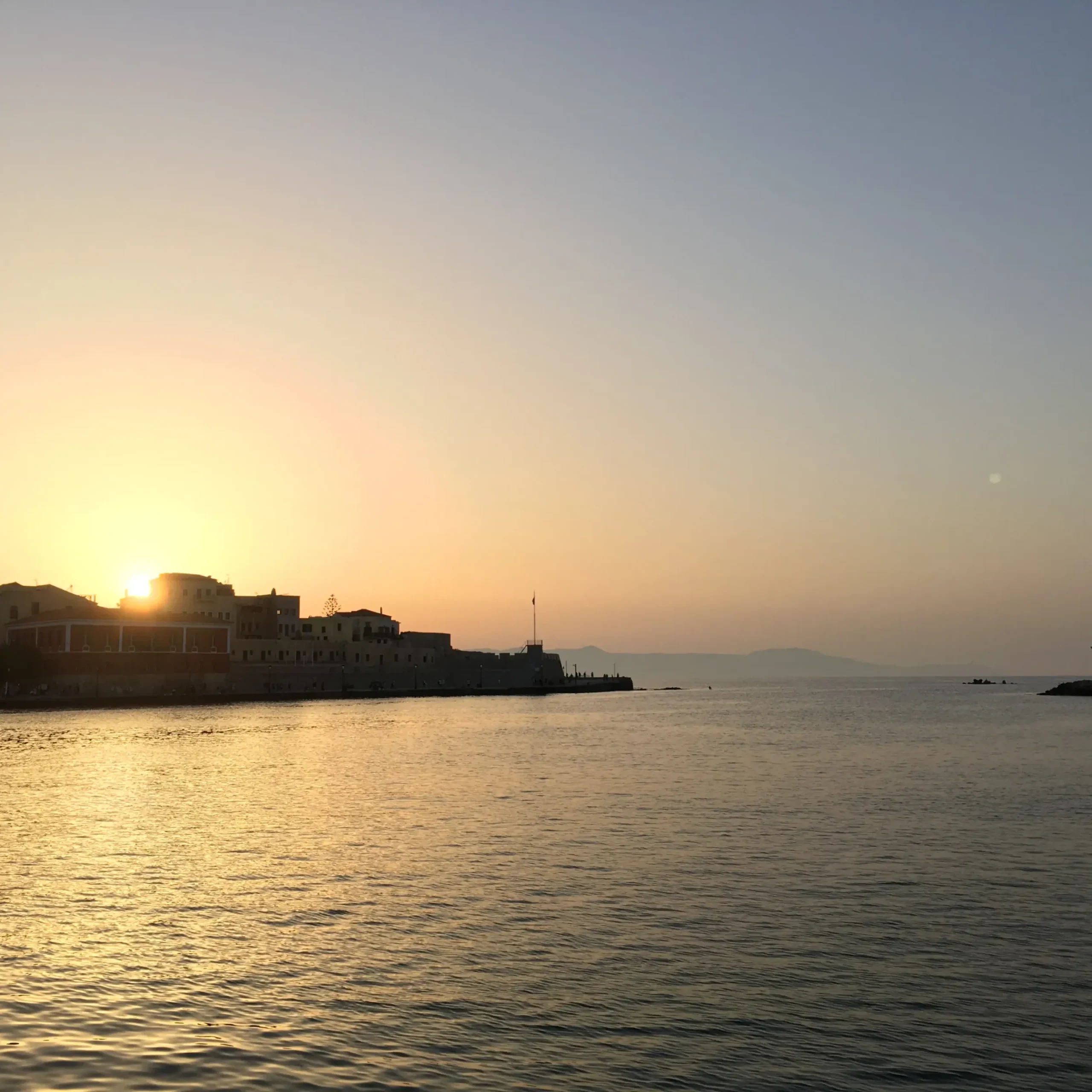 sunset in Chania Crete